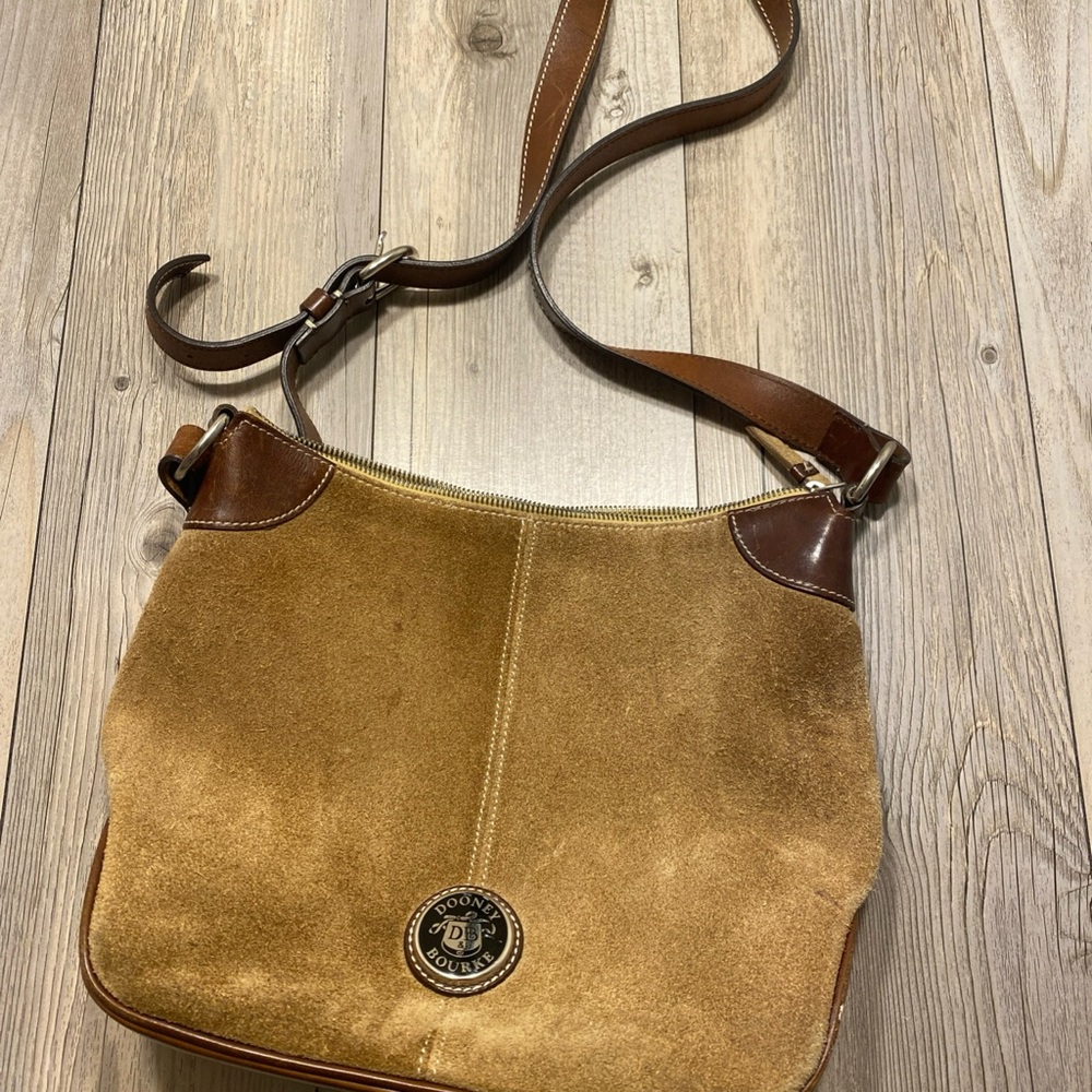 Dooney & Bourke Brown Leather Hobo Crossbody Shoulder Bag Purse